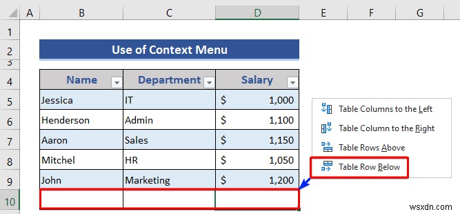 Excel 표에서 행과 열을 삽입하거나 삭제하는 방법