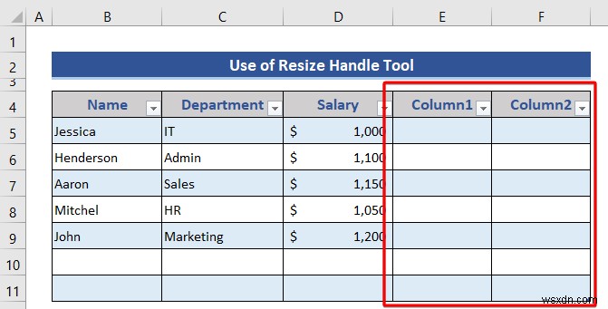 Excel 표에서 행과 열을 삽입하거나 삭제하는 방법