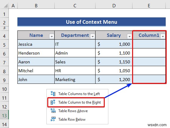 Excel 표에서 행과 열을 삽입하거나 삭제하는 방법