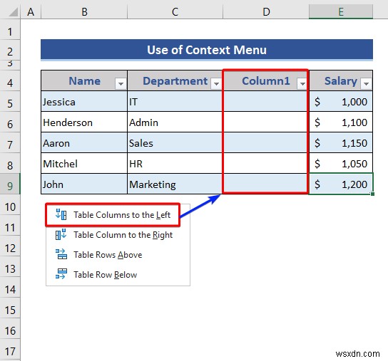 Excel 표에서 행과 열을 삽입하거나 삭제하는 방법