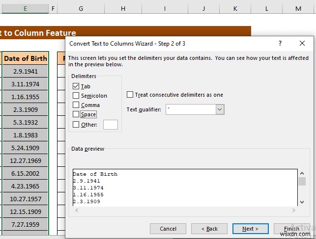 Excel에서 텍스트를 열로 변환하는 방법(3가지 경우)