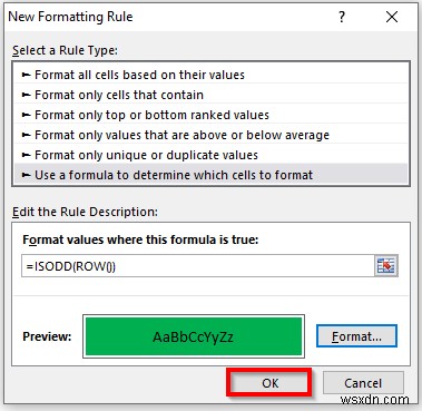 Excel에서 다른 모든 행을 강조 표시하는 방법(3가지 쉬운 방법)