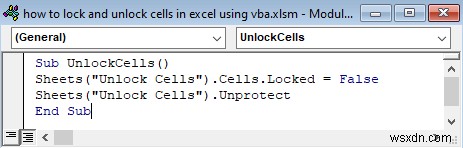VBA를 사용하여 Excel에서 셀을 잠그고 잠금 해제하는 방법