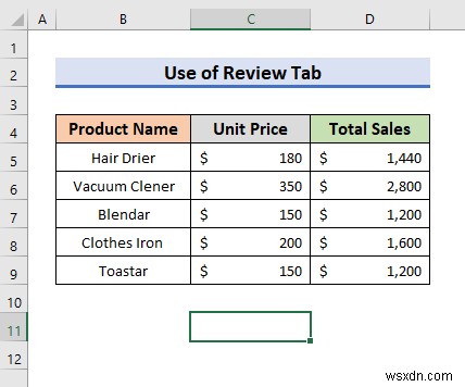 Excel의 활성 워크시트에서 맞춤법 검사를 수행하는 방법