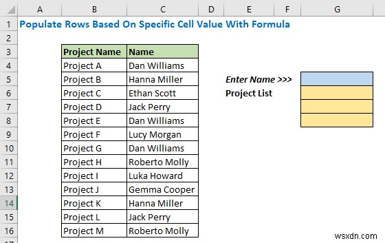 Excel에서 셀 값을 기반으로 목록을 채우는 방법(6가지 방법)