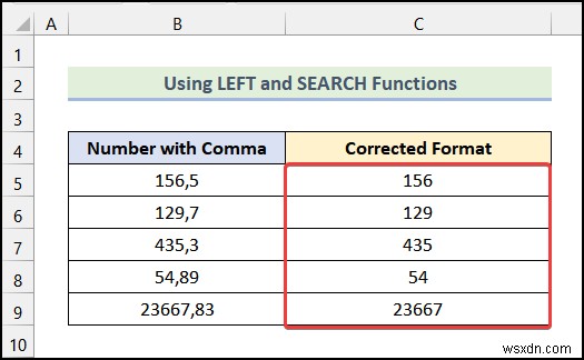 Excel에서 쉼표를 제거하는 방법(4가지 쉬운 방법)