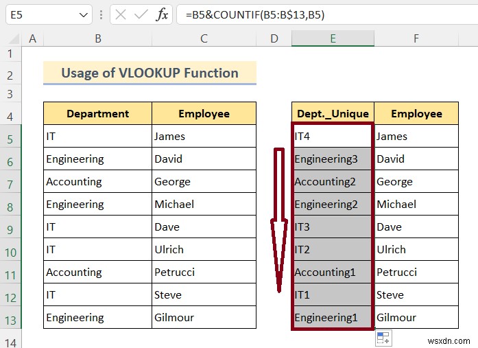 VLOOKUP 및 Excel에서 여러 값을 반환하는 방법(8가지 방법)