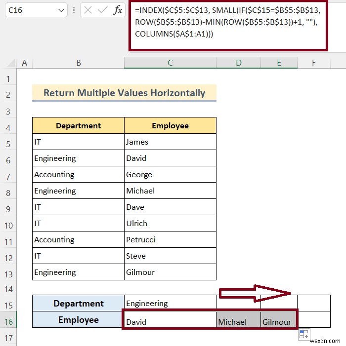 VLOOKUP 및 Excel에서 여러 값을 반환하는 방법(8가지 방법)