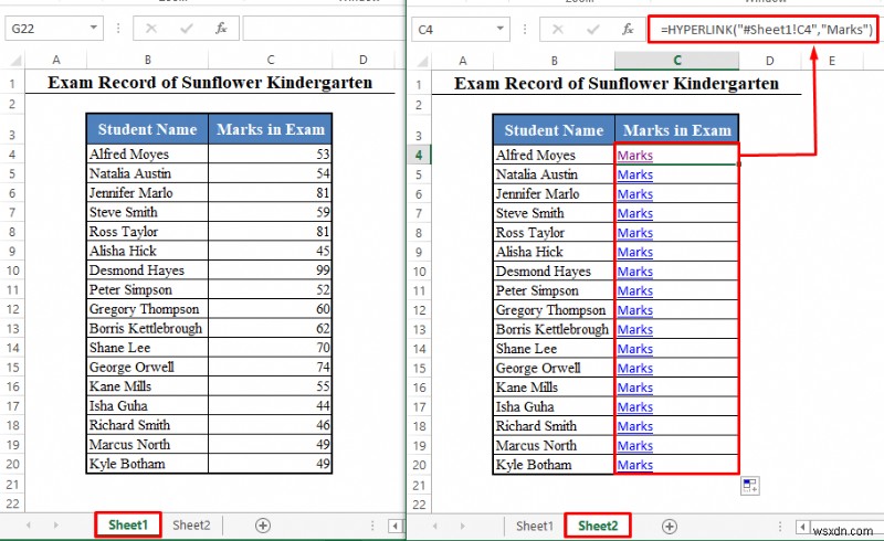 Excel에서 다른 시트에 하이퍼링크를 추가하는 방법(2가지 쉬운 방법)
