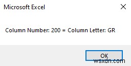 VBA를 사용하여 Excel에서 열 번호를 문자로 변환(3가지 방법)