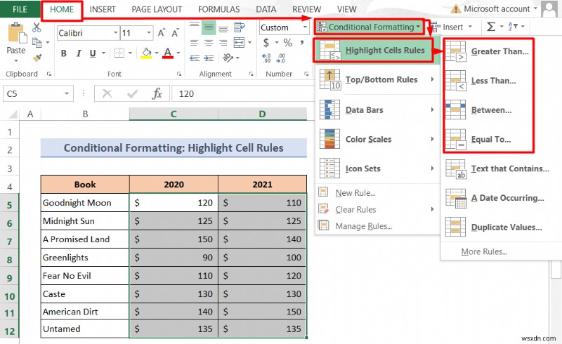Excel에서 수식으로 텍스트 색상을 변경하는 방법(2가지 방법)