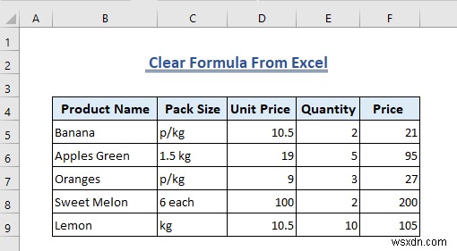 Excel에서 수식을 지우는 방법(7개 이상의 방법)
