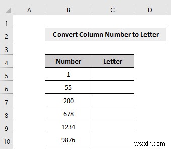 Excel에서 열 번호를 문자로 변환하는 방법(3가지 방법)