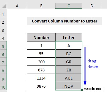 Excel에서 열 번호를 문자로 변환하는 방법(3가지 방법)
