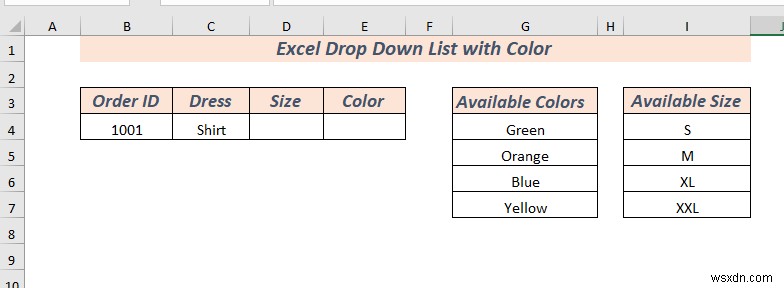 색상이 있는 Excel 드롭다운 목록을 만드는 방법(2가지 방법)