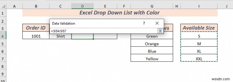 색상이 있는 Excel 드롭다운 목록을 만드는 방법(2가지 방법)