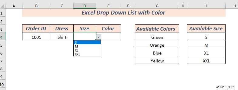 색상이 있는 Excel 드롭다운 목록을 만드는 방법(2가지 방법)