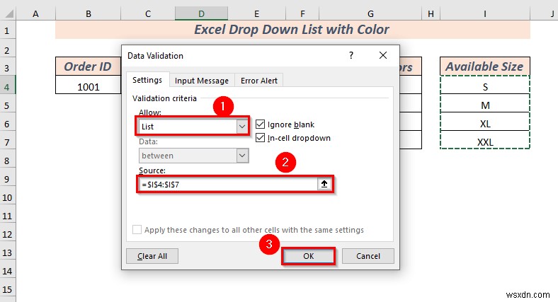 색상이 있는 Excel 드롭다운 목록을 만드는 방법(2가지 방법)