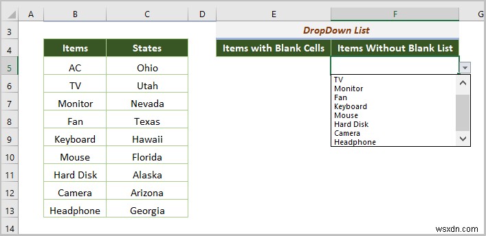 Excel 드롭다운 목록이 작동하지 않음(8가지 문제 및 솔루션)