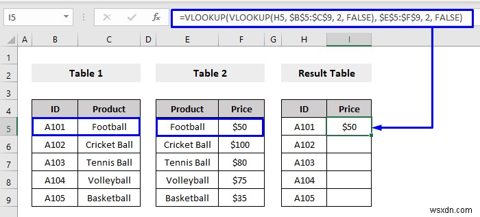 Excel에서 중첩 VLOOKUP을 사용하는 방법(3가지 기준)