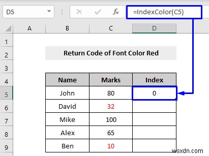 글꼴 색상이 빨간색인지 확인하고 Excel에서 결과를 반환하는 VBA