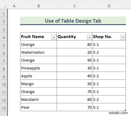 Excel에서 형식을 표로 제거하는 방법
