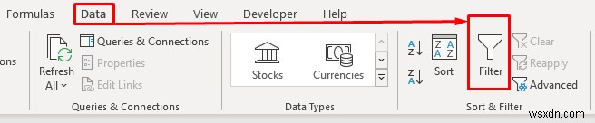 Excel 필터 바로 가기(예제와 함께 3가지 빠른 사용)