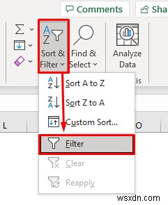 Excel 필터 바로 가기(예제와 함께 3가지 빠른 사용)