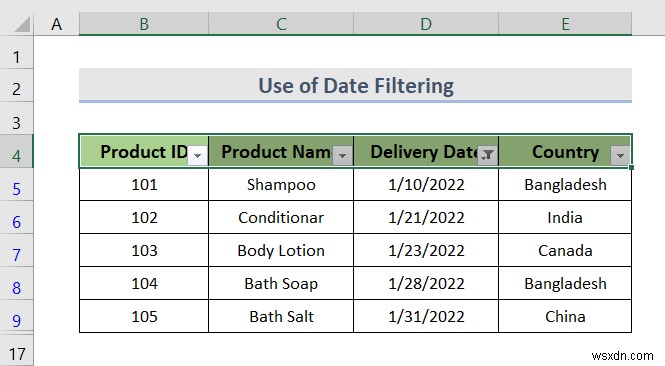 Excel에서 필터를 사용하여 드롭다운 목록을 만드는 방법(7가지 방법)