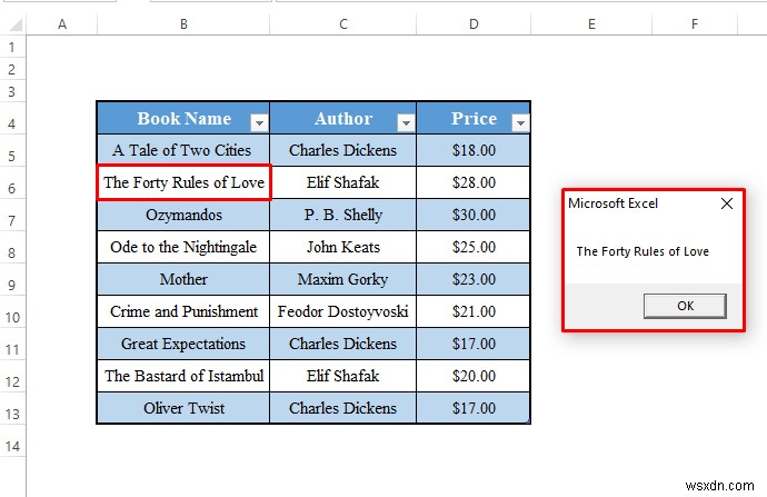 VBA와 함께 Excel 표를 사용하는 방법(9가지 가능한 방법)