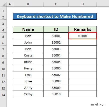 Excel에서 번호 매기기 목록을 만드는 방법(8가지 방법)