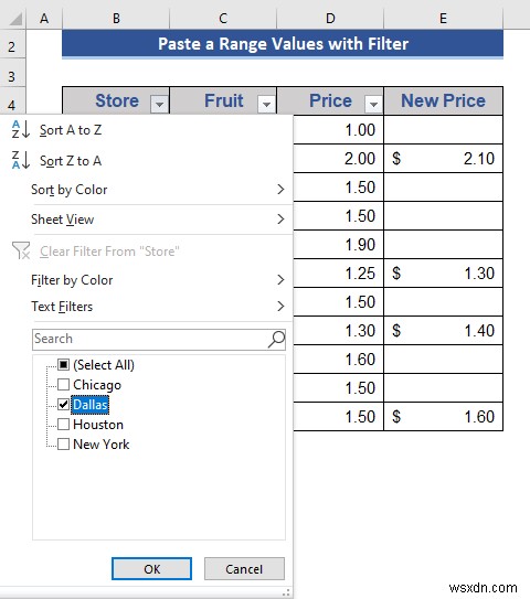 Excel에서 필터 적용 시 복사 및 붙여넣기 방법