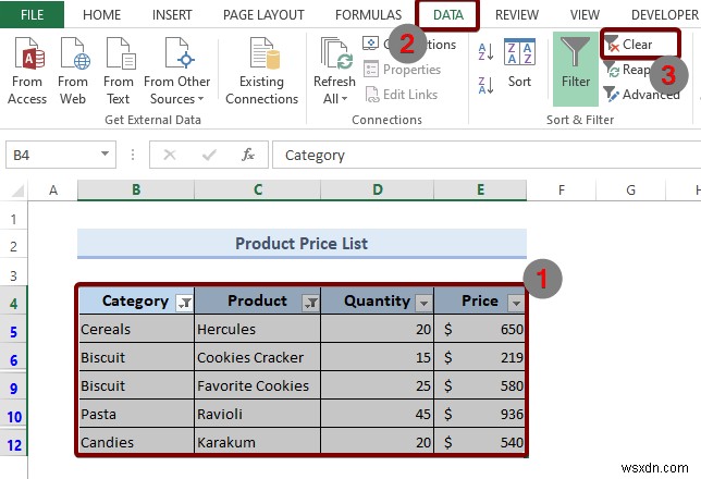 Excel에서 필터를 추가하는 방법(4가지 방법)