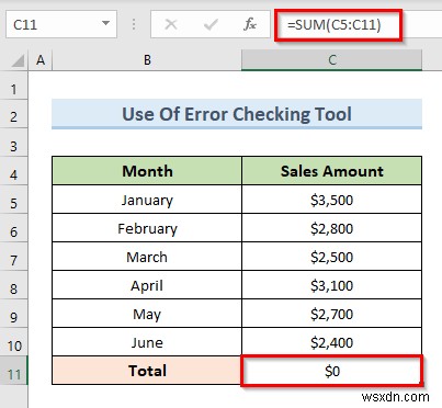 Excel에 나열할 수 없는 순환 참조 수정(4가지 쉬운 방법)