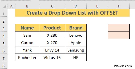 Excel OFFSET을 사용하여 동적 드롭다운 목록을 만드는 방법(3가지 방법)