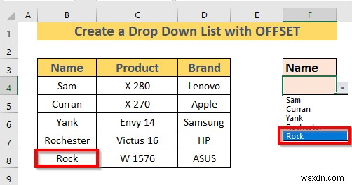 Excel OFFSET을 사용하여 동적 드롭다운 목록을 만드는 방법(3가지 방법)