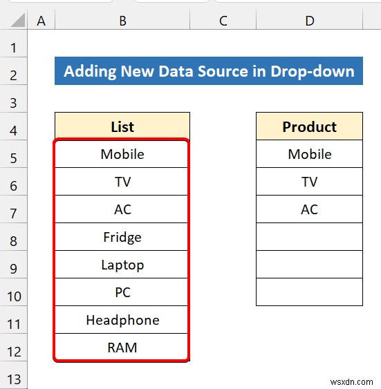 데이터 유효성 검사를 위한 Excel 드롭다운 목록을 만드는 방법(8가지 방법)