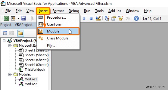 Excel VBA:범위 내에서 여러 기준이 있는 고급 필터(5가지 방법)