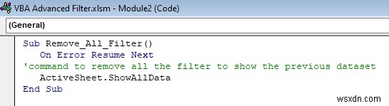 Excel VBA:범위 내에서 여러 기준이 있는 고급 필터(5가지 방법)