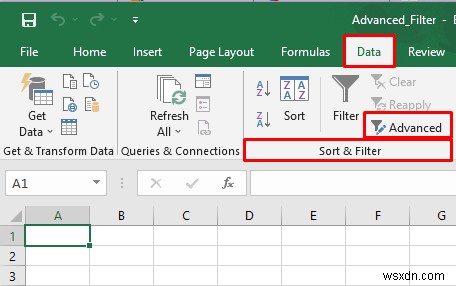 고급 필터를 적용하여 Excel의 다른 위치로 복사하는 방법