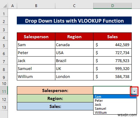 Excel 데이터 유효성 검사에서 사용자 정의 VLOOKUP 수식을 사용하는 방법