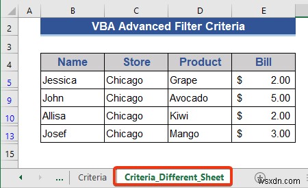 고급 필터 기준이 포함된 Excel VBA 예제(6개 사례)