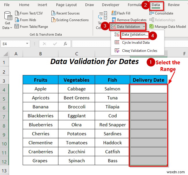 Excel의 데이터 유효성 검사 공식에서 IF 문을 사용하는 방법(6가지 방법)