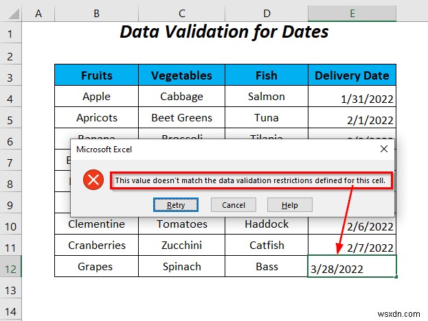 Excel의 데이터 유효성 검사 공식에서 IF 문을 사용하는 방법(6가지 방법)