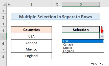 Excel에서 다중 선택으로 데이터 유효성 검사 드롭다운 목록 만들기