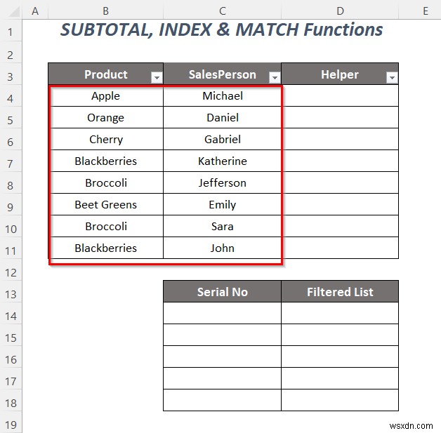Excel에서 필터 드롭다운 목록을 복사하는 방법(5가지 방법)