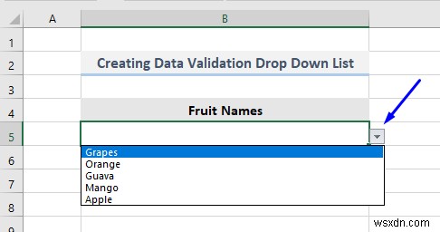 Excel에서 VBA가 포함된 데이터 유효성 검사 드롭다운 목록(7개 응용 프로그램)