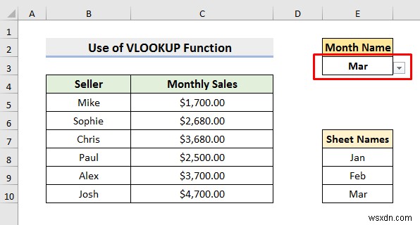 Excel의 다른 시트에서 드롭다운을 선택하고 데이터를 가져오는 방법