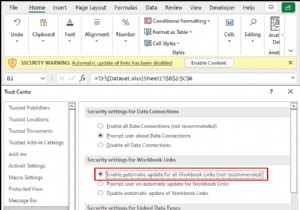 [Fix]:링크의 Excel 자동 업데이트가 비활성화되었습니다.