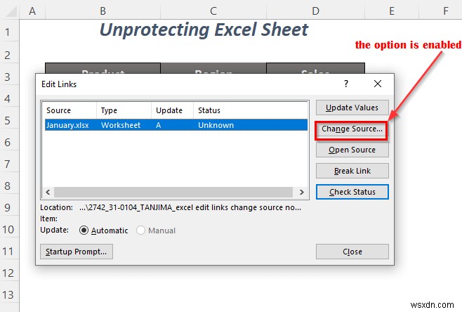 [Fix]:Excel 편집 링크 변경 소스가 작동하지 않음